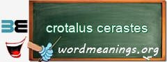 WordMeaning blackboard for crotalus cerastes